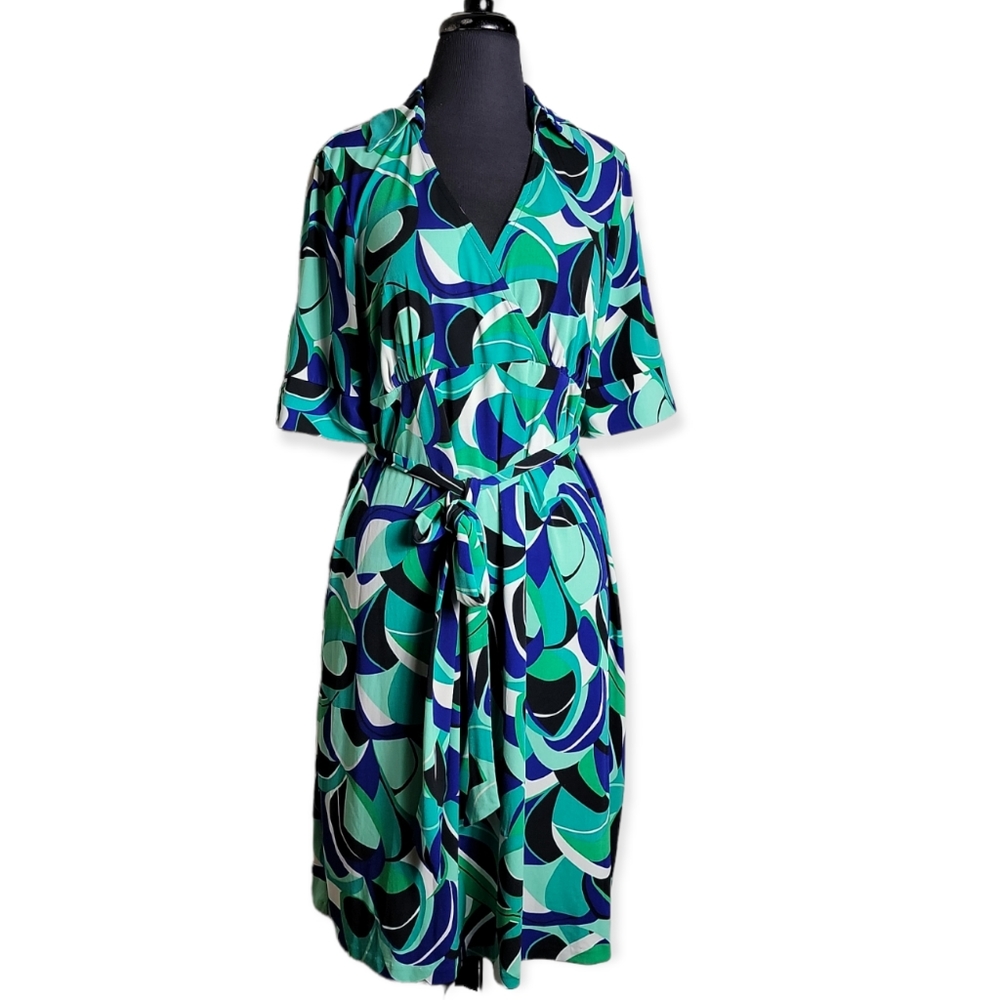 Motherhood maternity faux wrap v neck dress size large